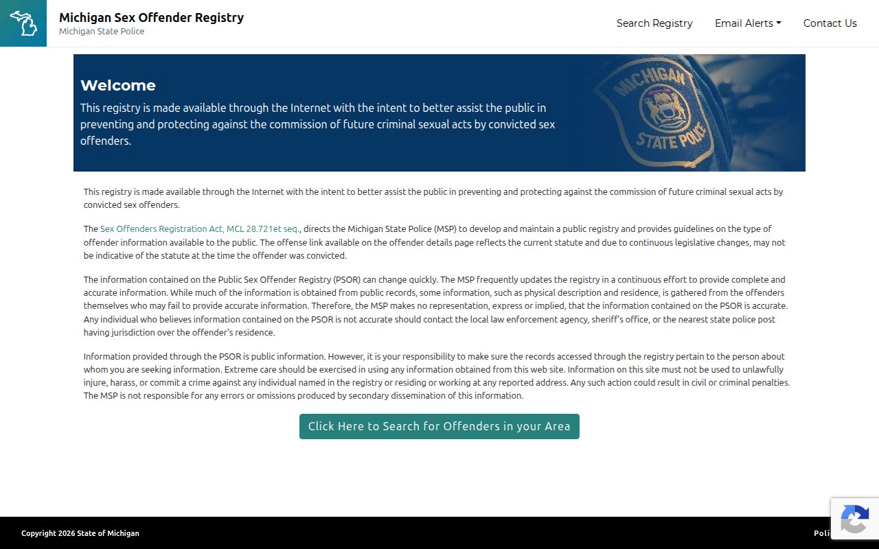 Michigan registry search as a limited Roscommon release record channel