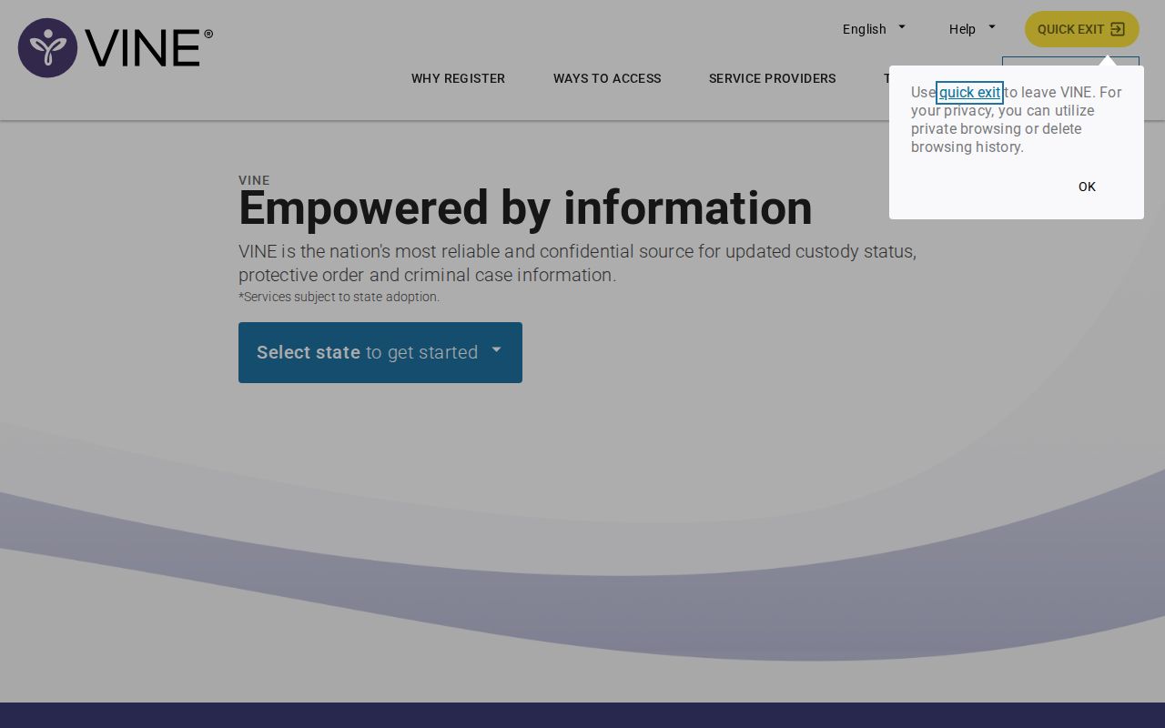 VINELink specific-person search for a Roscommon County release check